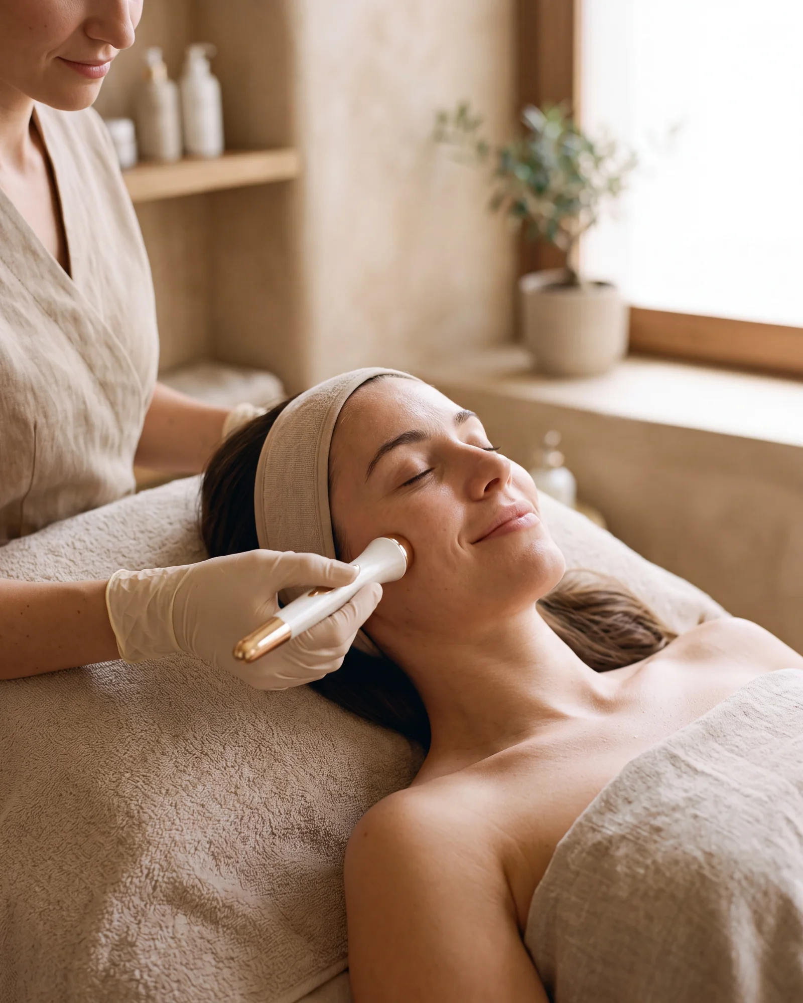 Trattamento viso con tecnologia estetica MNAILS